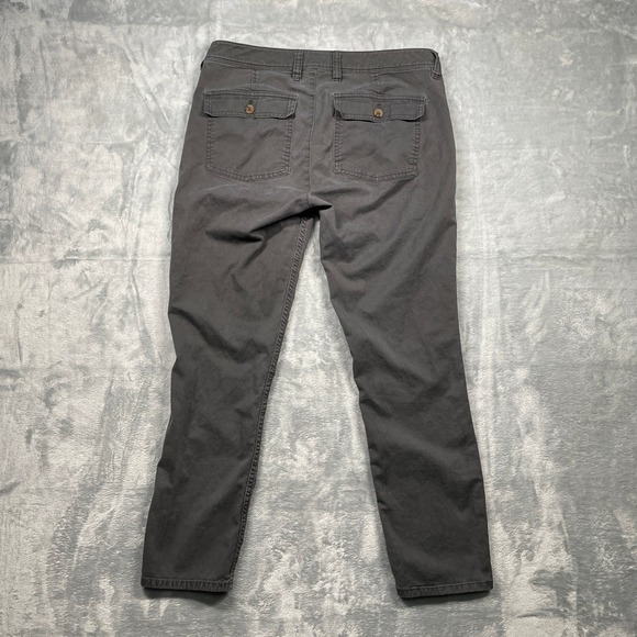 J CREW Womens Gray Stretch Flat Front Straight Leg Utility Pants Pockets Size 4 - Picture 2 of 12